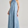 Abito pizzo dentelle azzurro