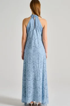 Abito pizzo dentelle azzurro