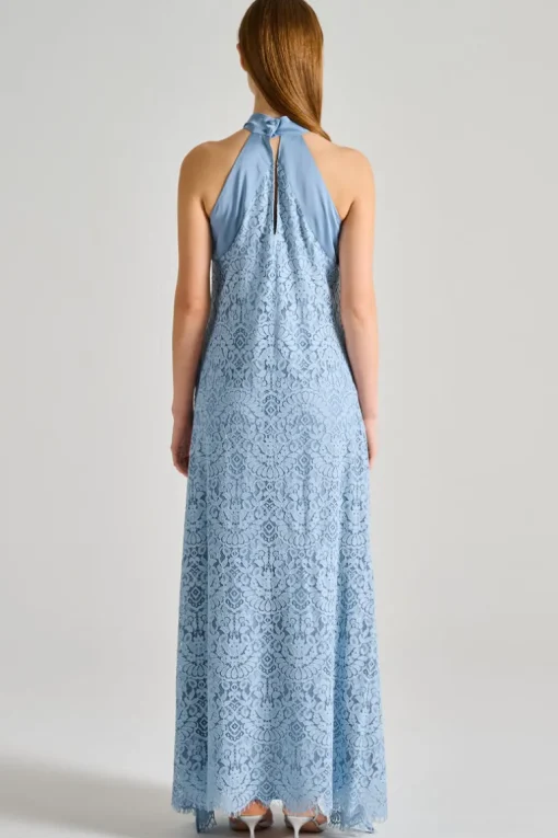 Abito pizzo dentelle azzurro
