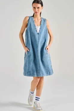 Abito v-neck arizona denim blu