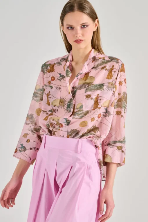 Balia8 blusa tessuto rosa