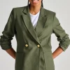 Blazer honeycomb tessuto verde
