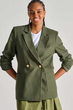 Blazer honeycomb tessuto verde