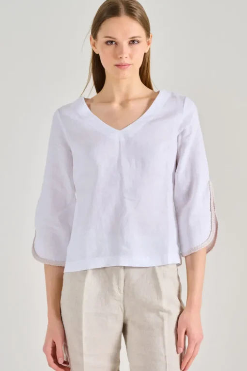 Blusa cotone bianco