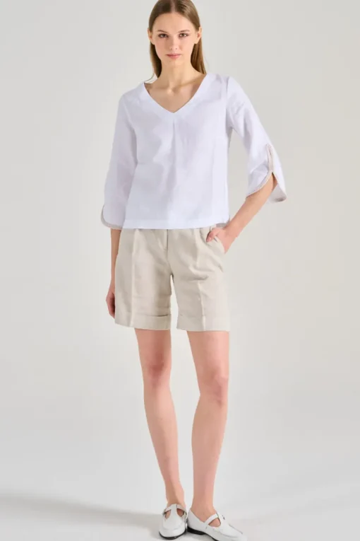 Blusa cotone bianco