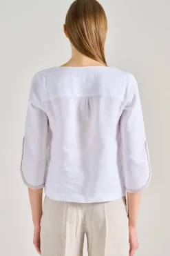 Blusa cotone bianco