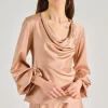 Bluse raso fluida rosa