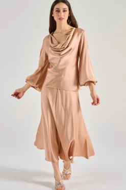 Bluse raso fluida rosa