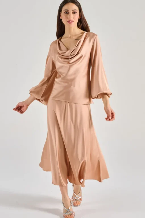 Bluse raso fluida rosa