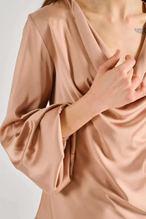 Bluse raso fluida rosa