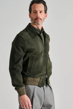 Bomber pelle verde