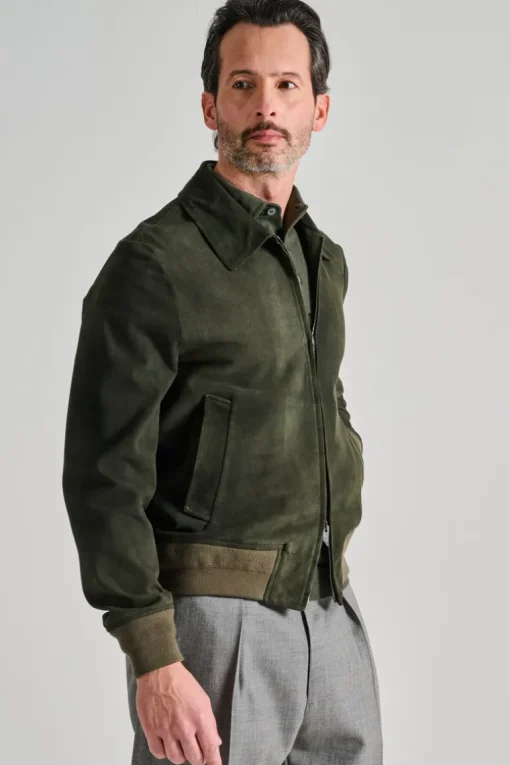 Bomber pelle verde