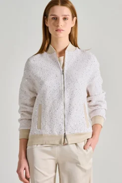 Bomber trame cristalli beige