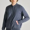 Bomber zip maglia tessuto grigio