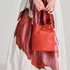 Borsa monda daily s pelle rosso