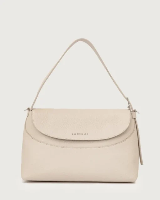 Borsa nana soft pelle martellata beige