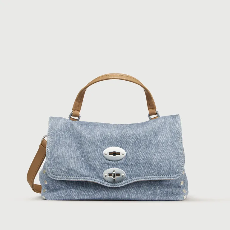 Borsa postina tela blu