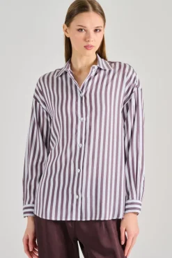 Camicia 100% cotone marrone