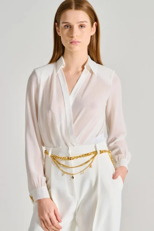 Camicia a body cotone bianco