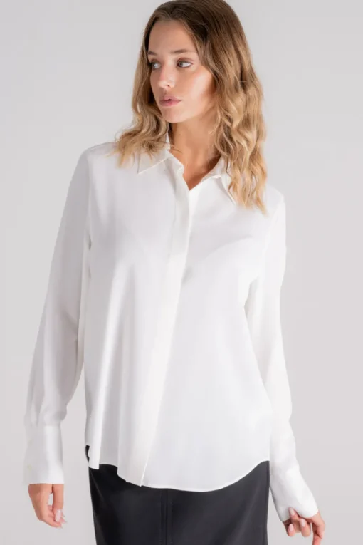 Camicia beige in acetato/seta