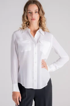 Camicia bianco 100% seta