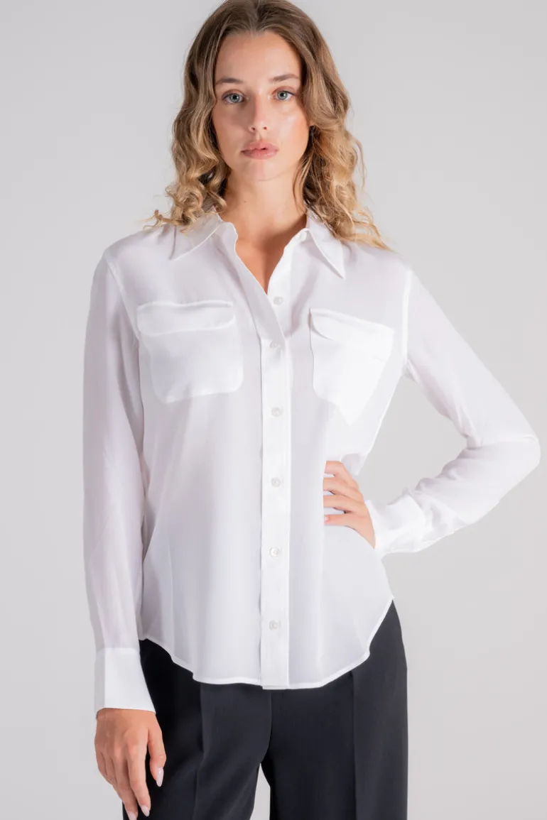 Camicia bianco 100% seta