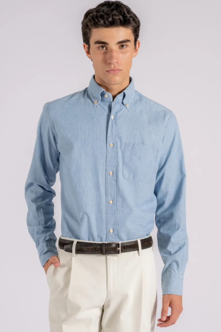 Camicia blu 100% cotone
