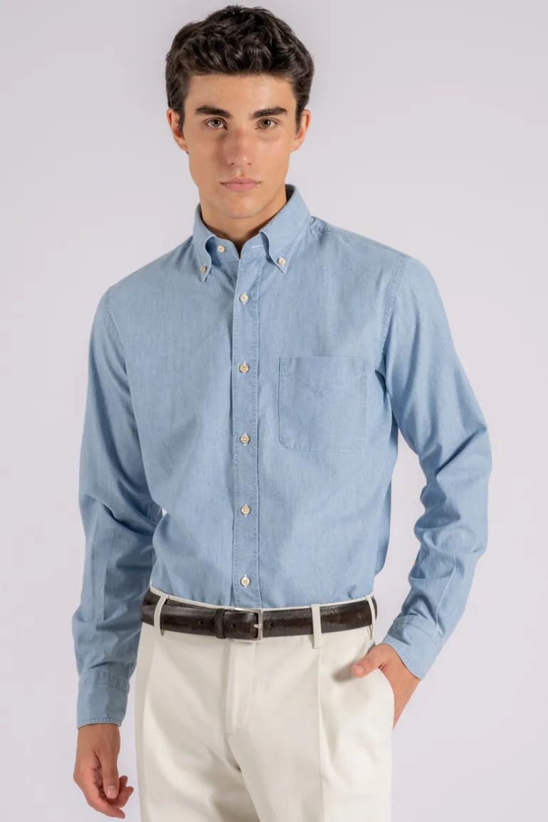 Camicia blu 100% cotone