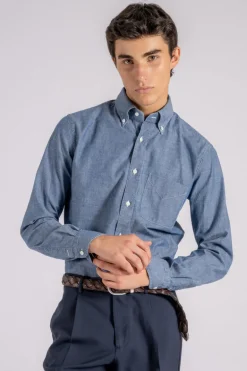 Camicia blu 100% cotone