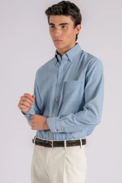 Camicia blu 100% cotone