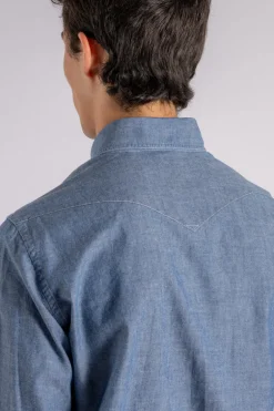 Camicia blu 100% cotone