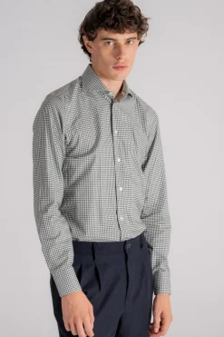 Camicia collo alla francese 100% cotone verde