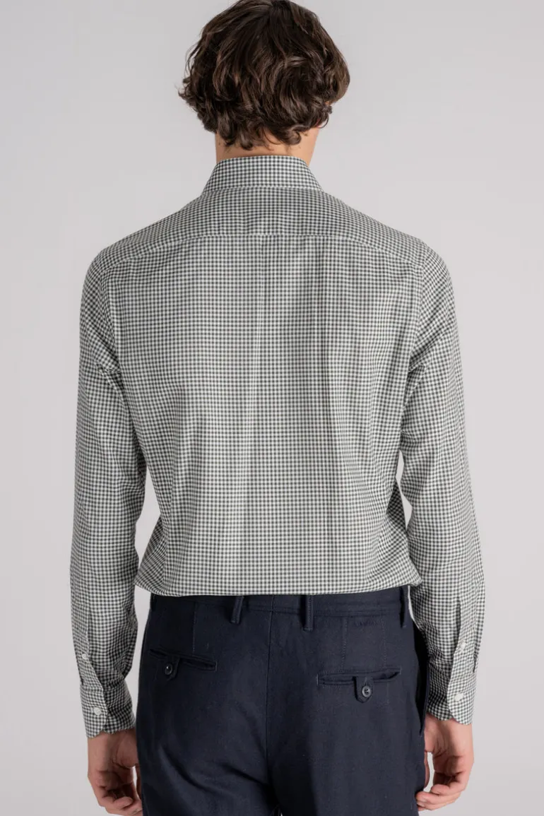 Camicia collo alla francese 100% cotone verde