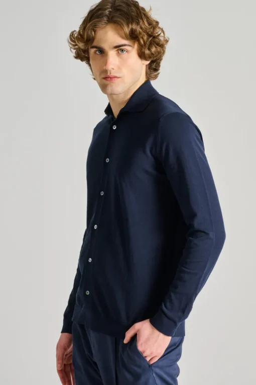 Camicia cotone blu