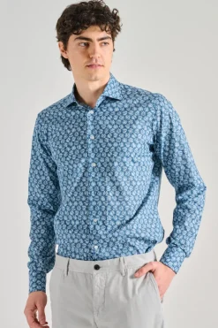 Camicia cotone blu