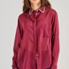 Camicia cotone/seta rossa