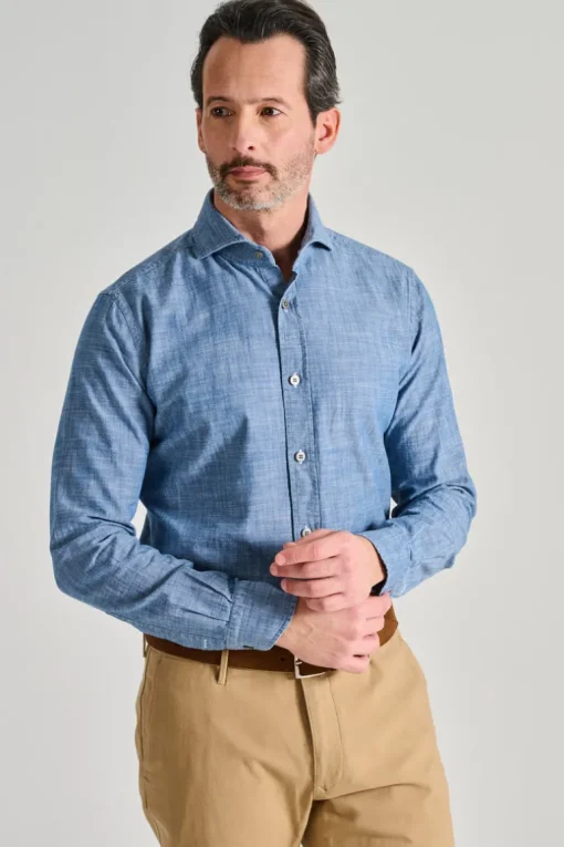 Camicia denim blu