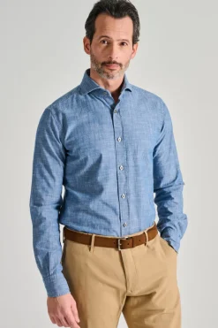 Camicia denim blu