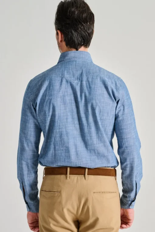Camicia denim blu