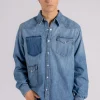 Camicia lamb texana cotone blu