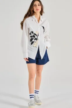 Camicia le bouquet popeline cotone bianco