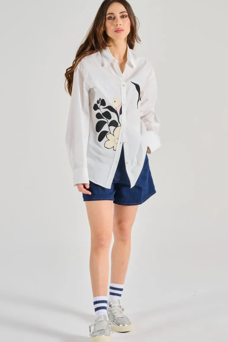 Camicia le bouquet popeline cotone bianco