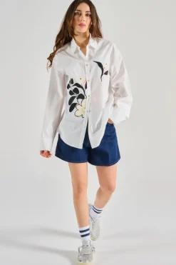 Camicia le bouquet popeline cotone bianco
