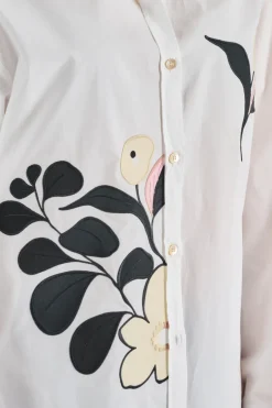 Camicia le bouquet popeline cotone bianco