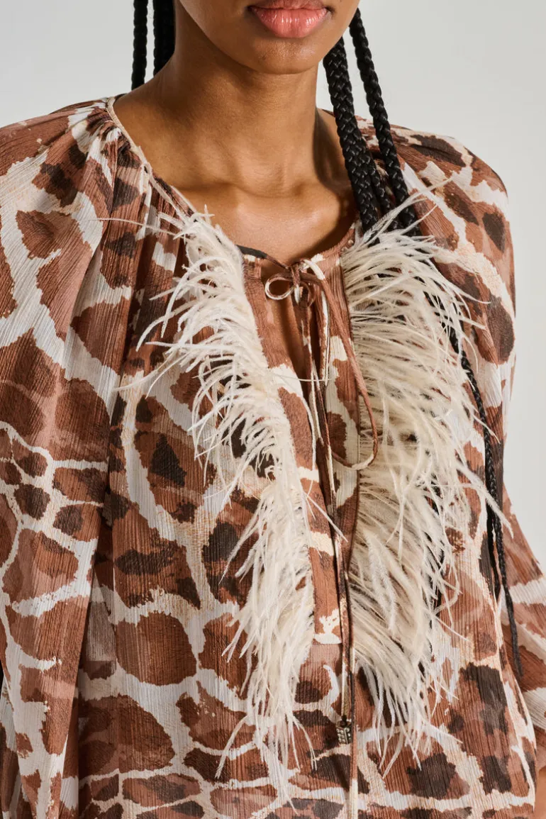 Camicia over printed tessuto bianco