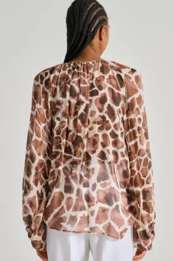 Camicia over printed tessuto bianco