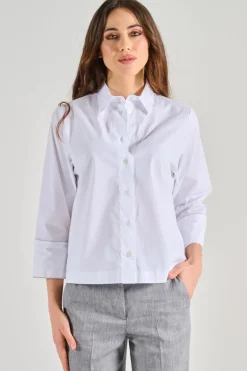 Camicia popeline stretch bianco