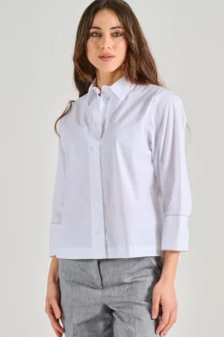 Camicia popeline stretch bianco