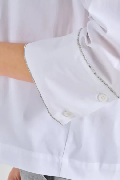 Camicia popeline stretch bianco
