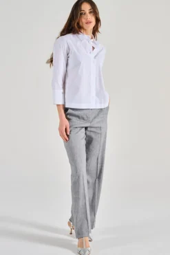 Camicia popeline stretch bianco